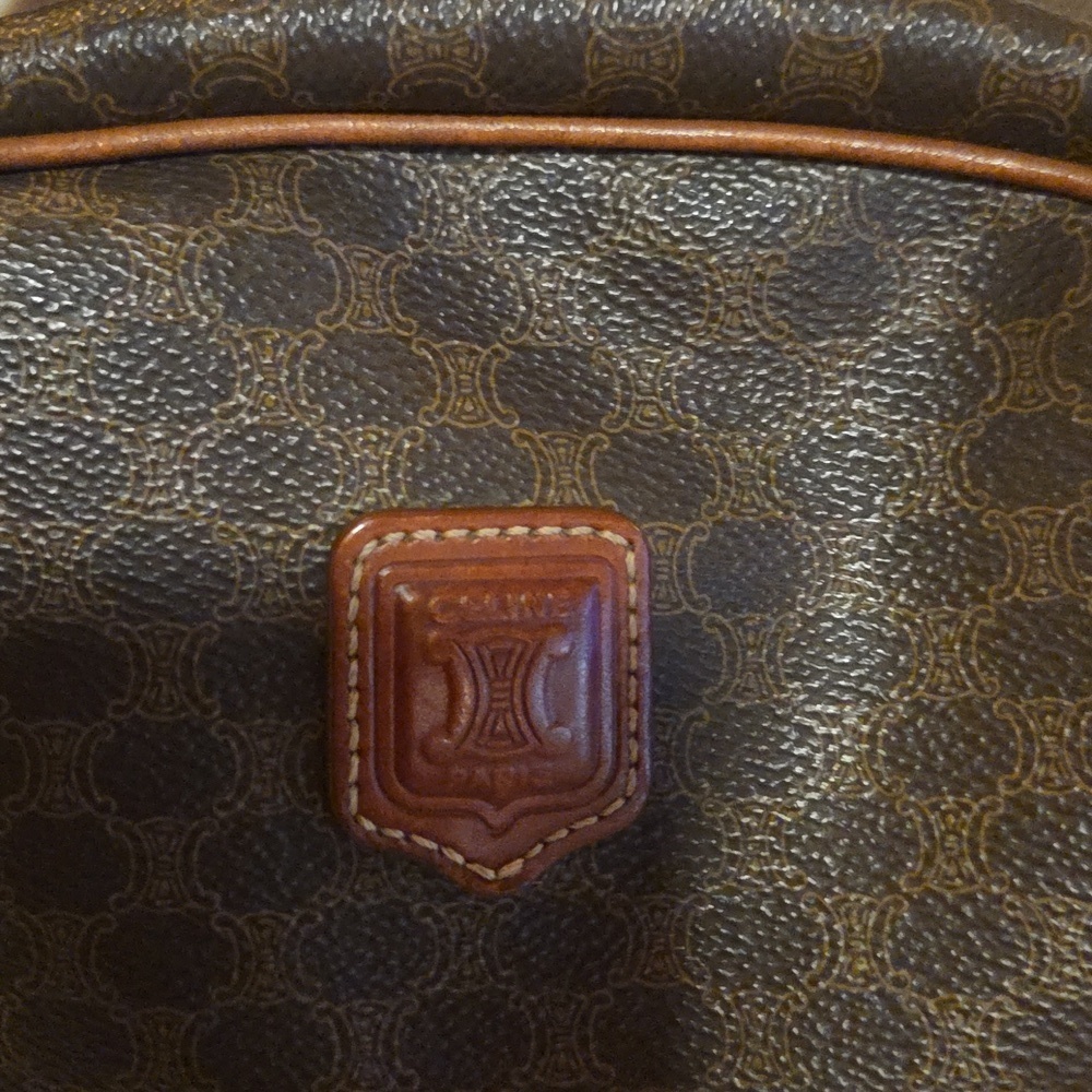 Celine Dark Brown Patterned Satchel - Picture 3 of 12